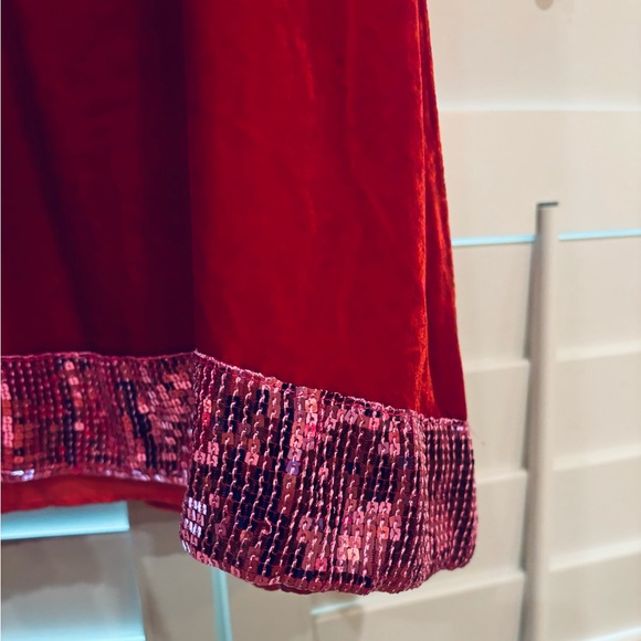 Christmas I Love Gorgeous girls 8-9 red & pink velvet Diva dress sequins holiday - Picture 8 of 16